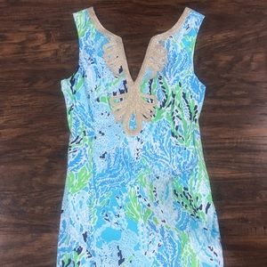 Lilly Pulitzer blue coral shift dress